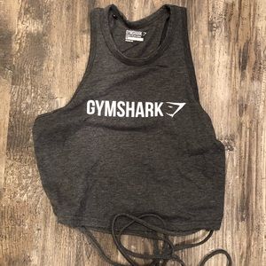 Gray Gymshark Cropped Ribbon Tank Top